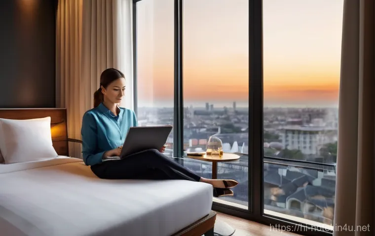 호텔 업계 주요 동향 및 전망 - **Prompt:** A tranquil wellness retreat at an eco-friendly hotel, featuring a rooftop garden with in...